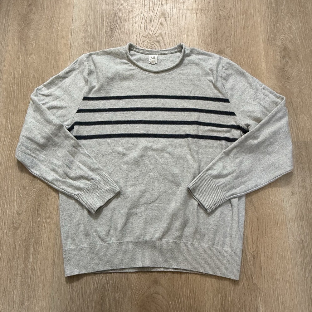 Gap Sweater Mens XL Grey Cotton Blend‎ Pullover Roll Neck Crewneck Knit Sweater